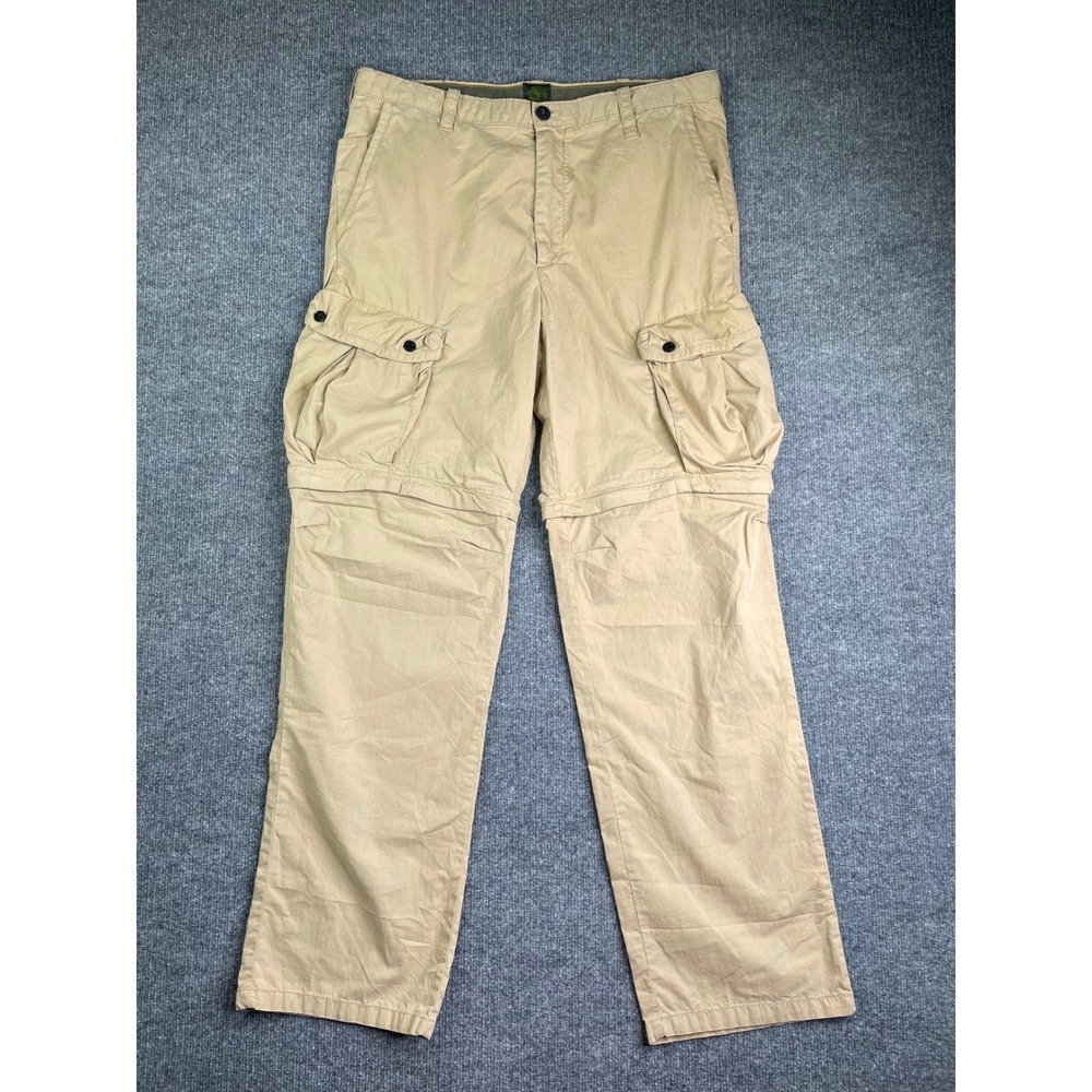 Timberland Cargo Pants Mens 36x34 Tan Khaki Convertible Zip Off‎ Outdoor 581Q013